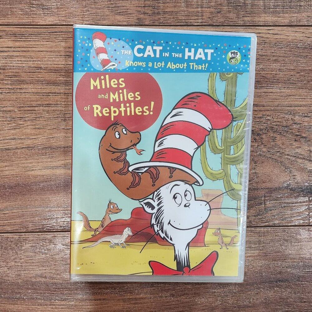 SEALED Cat in the Hat Miles & Miles of Reptiles DVD Dr. Seuss Animated TV Show